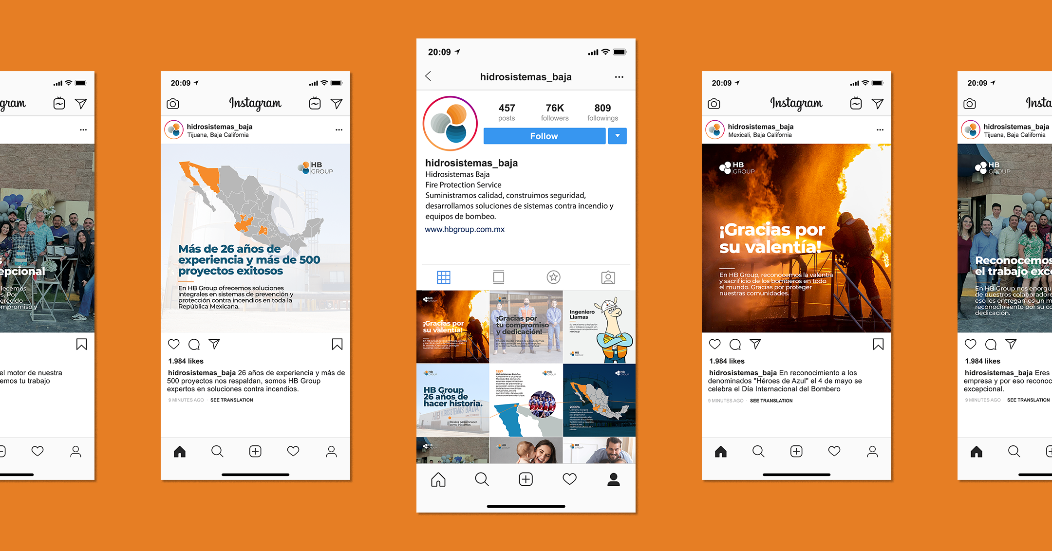 Ejemplos de publicaciones que se realizaron para las redes sociales de HB Group